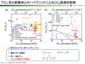 アミン系Si前駆体とのハイブリッドによるCo2透過性制御